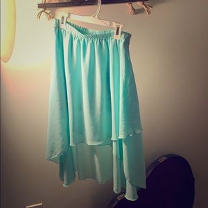 Mint flowy high/low skirt